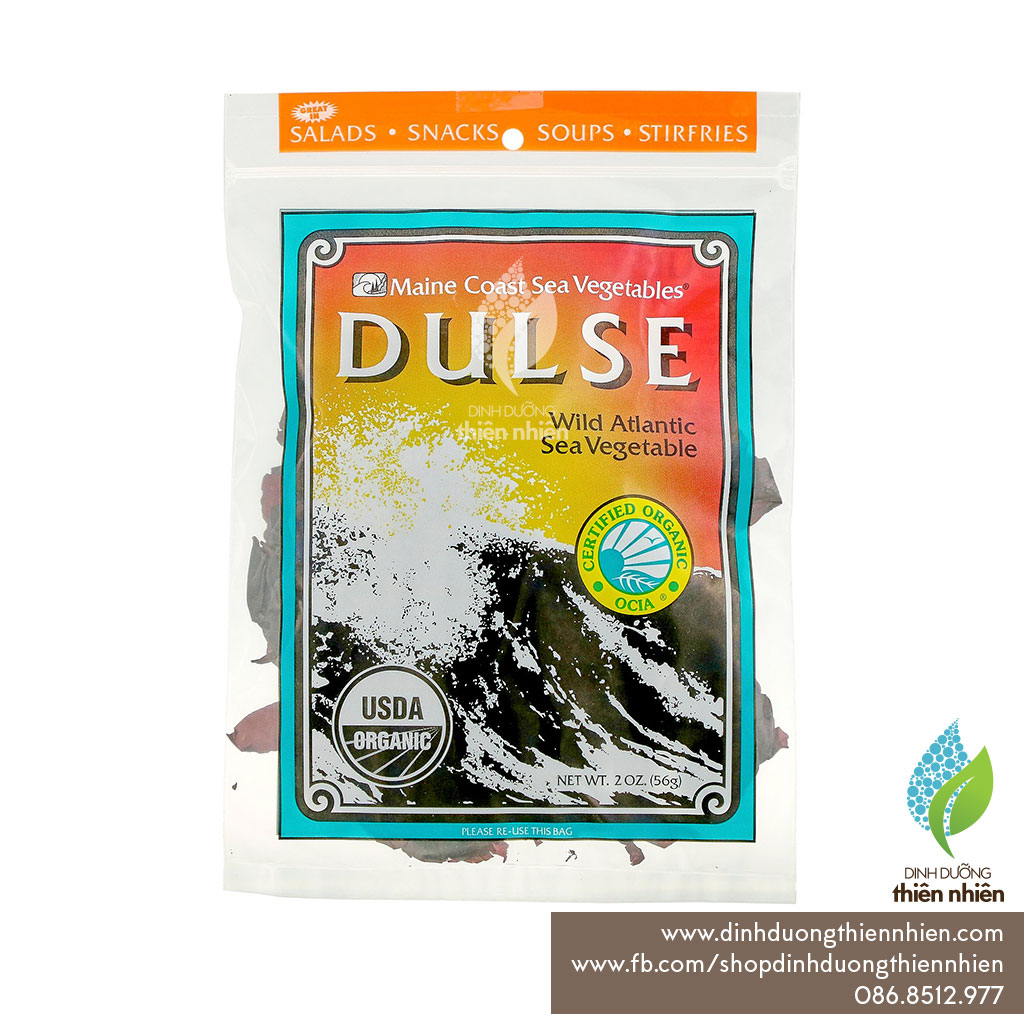 Tảo Biển Hữu Cơ Đại Tây Dương Dulse Maine Coast Organic Dulse, Wild