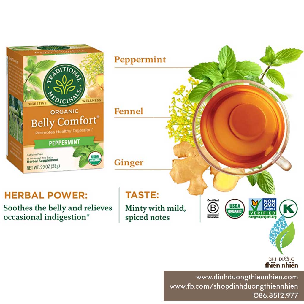 Trà Hữu Cơ Giúp Cho Hệ Tiêu Hoá Khoẻ Mạnh, Vị Bạc Hà Traditional