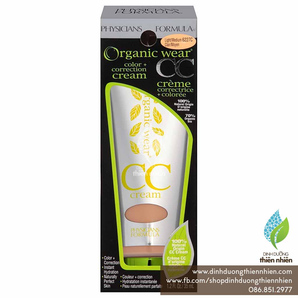 CC Cream của Physicians Formula Organic Wear, 100 thiên nhiên, 70 Hữu