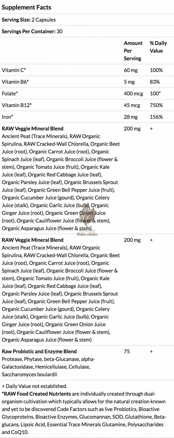 Viên Sắt Bổ Máu Hữu Cơ Healthy Blood Vitamin Code của Garden of Life